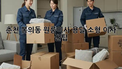춘천 봉의동 원룸이사🚚 용달 소형 이사 꿀팁🍯