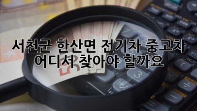 서천군 한산면 전기차 중고차, 어디서 찾아야 할까요?