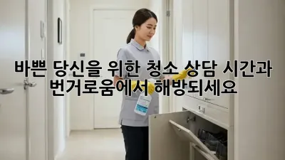 바쁜 당신을 위한 청소 상담: 시간과 번거로움에서 해방되세요!